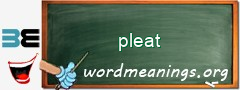 WordMeaning blackboard for pleat